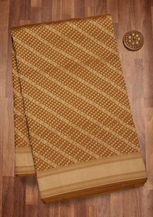 Brown Zariwork Pure Silk Saree