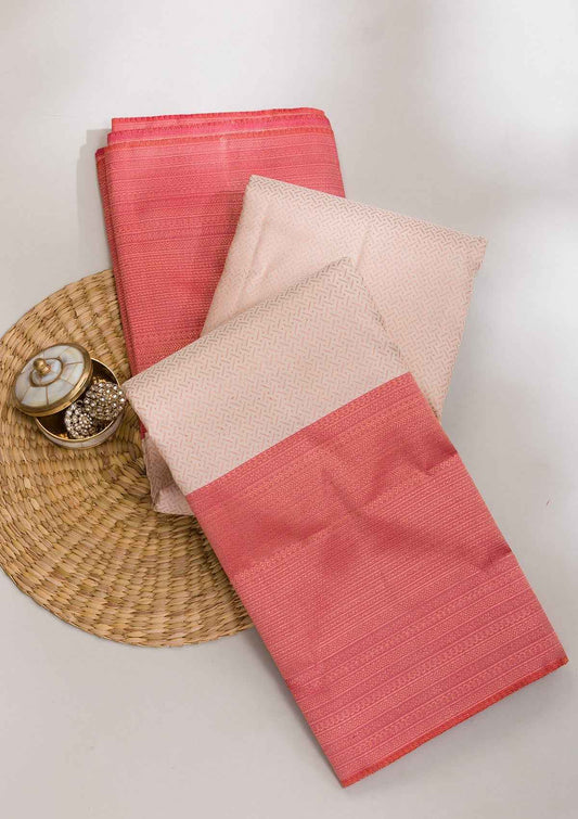 Cream Zariwork Pure Silk Saree
