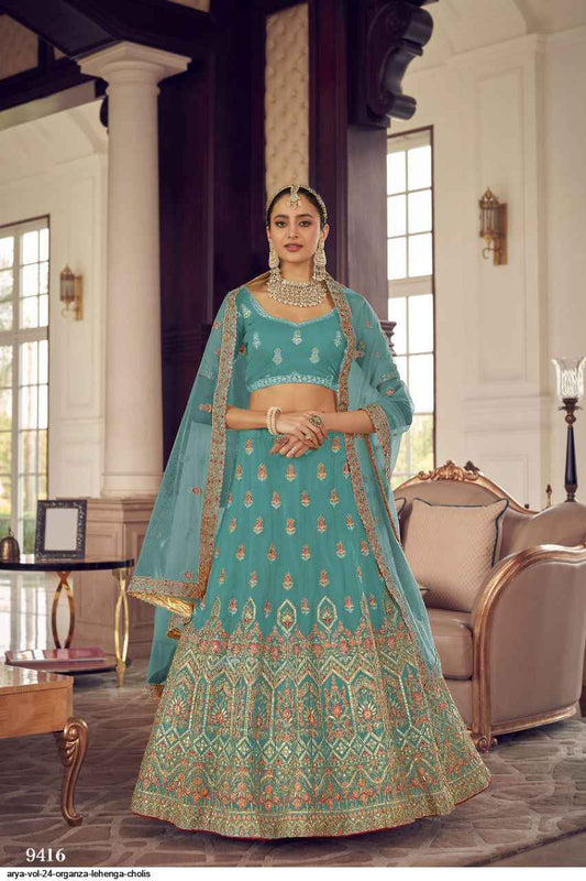 ARYA VOL 24 ORGANZA LEHENGA CHOLI DNO 9416