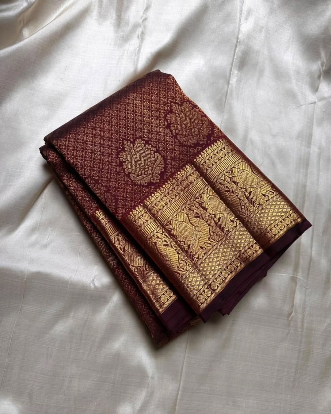 Assemblage Wine Soft Banarasi Silk Saree With Fairytale Blouse Piece - Surats Fabric