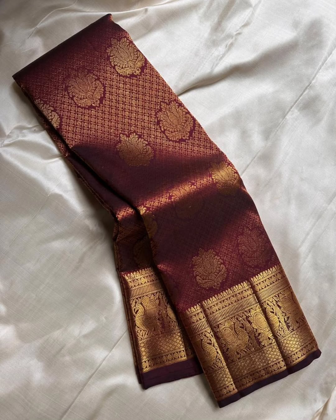 Assemblage Wine Soft Banarasi Silk Saree With Fairytale Blouse Piece - Surats Fabric