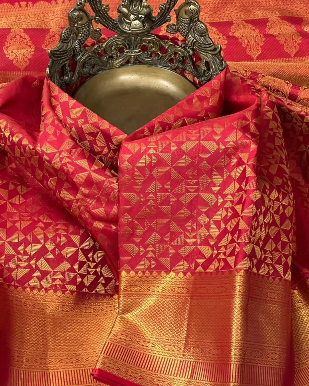 Captivating Red Soft Banarasi Silk Saree With Prodigal Blouse Piece - Surats Fabric