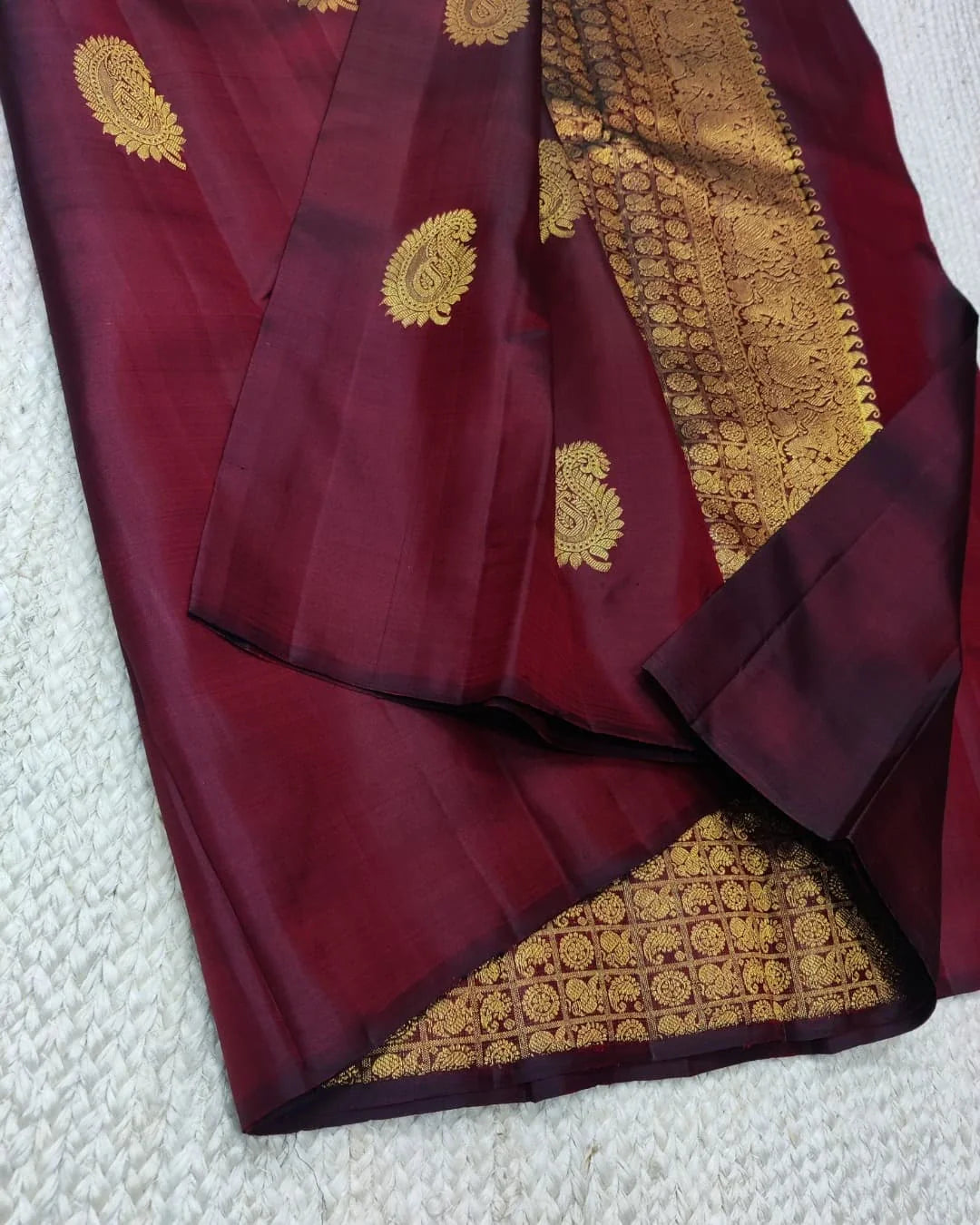 Breathtaking Wine Soft Banarasi Silk Saree With Adorning Blouse Piece - Surats Fabric
