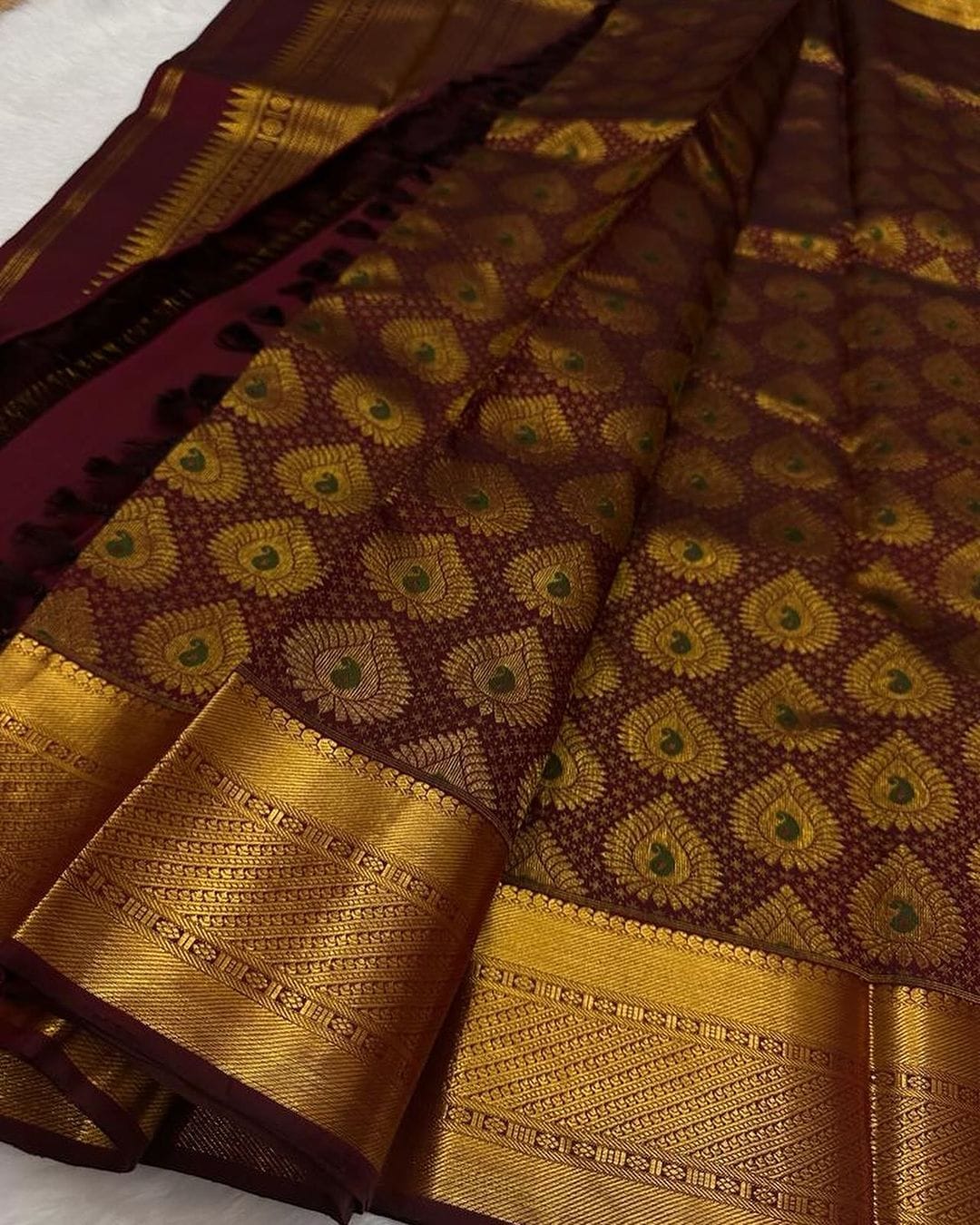 Aplomb Wine Soft Silk Saree With Vivacious Blouse Piece - Surats Fabric