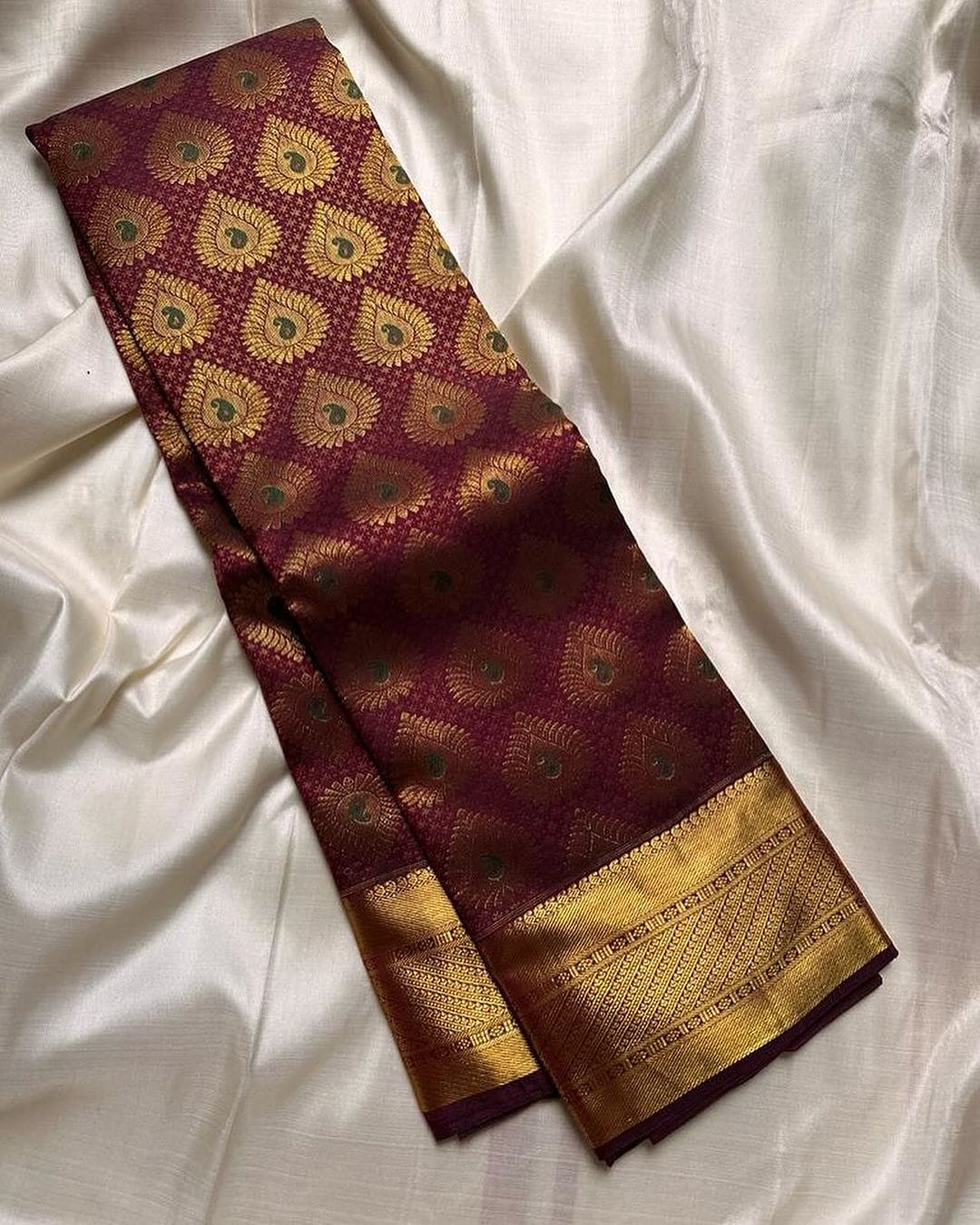 Aplomb Wine Soft Silk Saree With Vivacious Blouse Piece - Surats Fabric