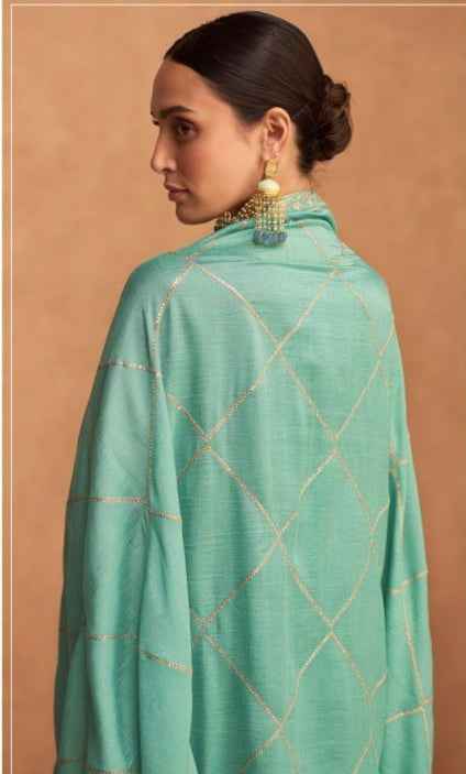 Teal Blue Straight Cut Palazzo Suit