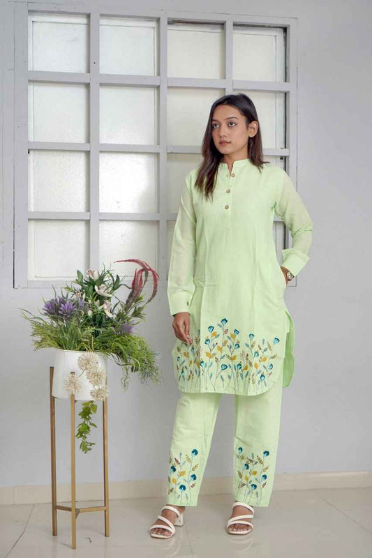 Pista Green Pure Soft Cotton Co-ord Sets