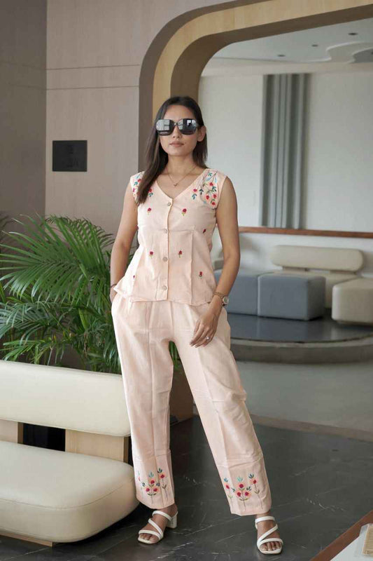 Peach Summer Special Pure Soft Cotton Co-ord Set