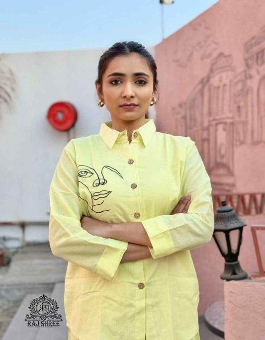 Yellow Pure Soft Cotton Co-ord Set