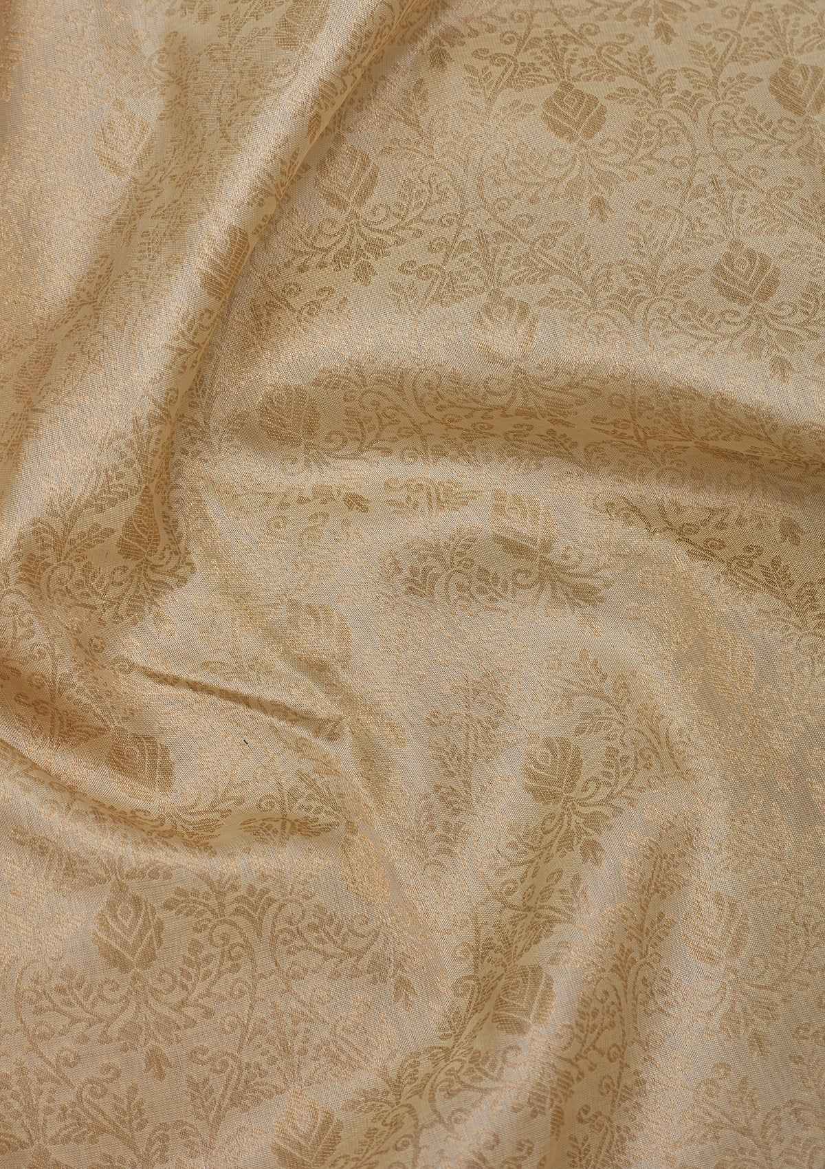 Cream Zariwork Pure Silk Saree