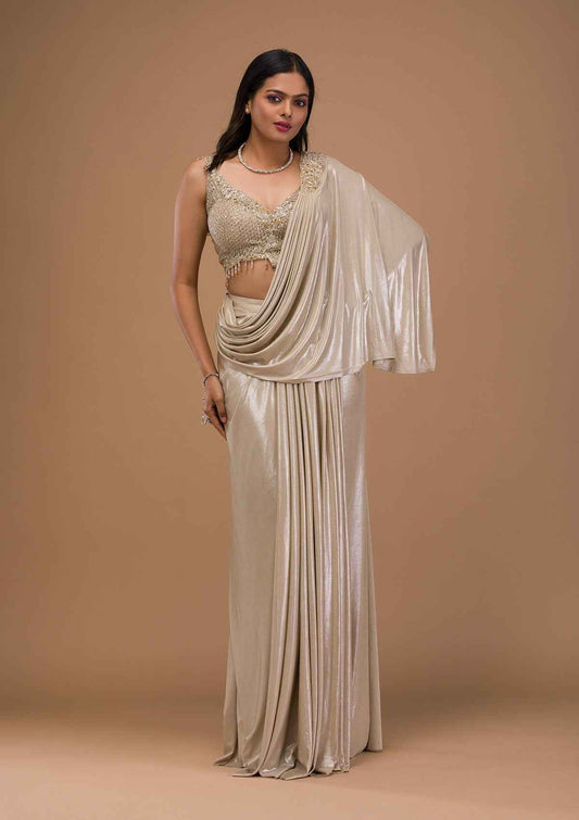 Gold Cutdana Shimmer Saree