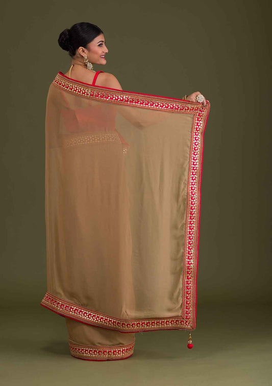 Gold Gotapatti Georgette Saree